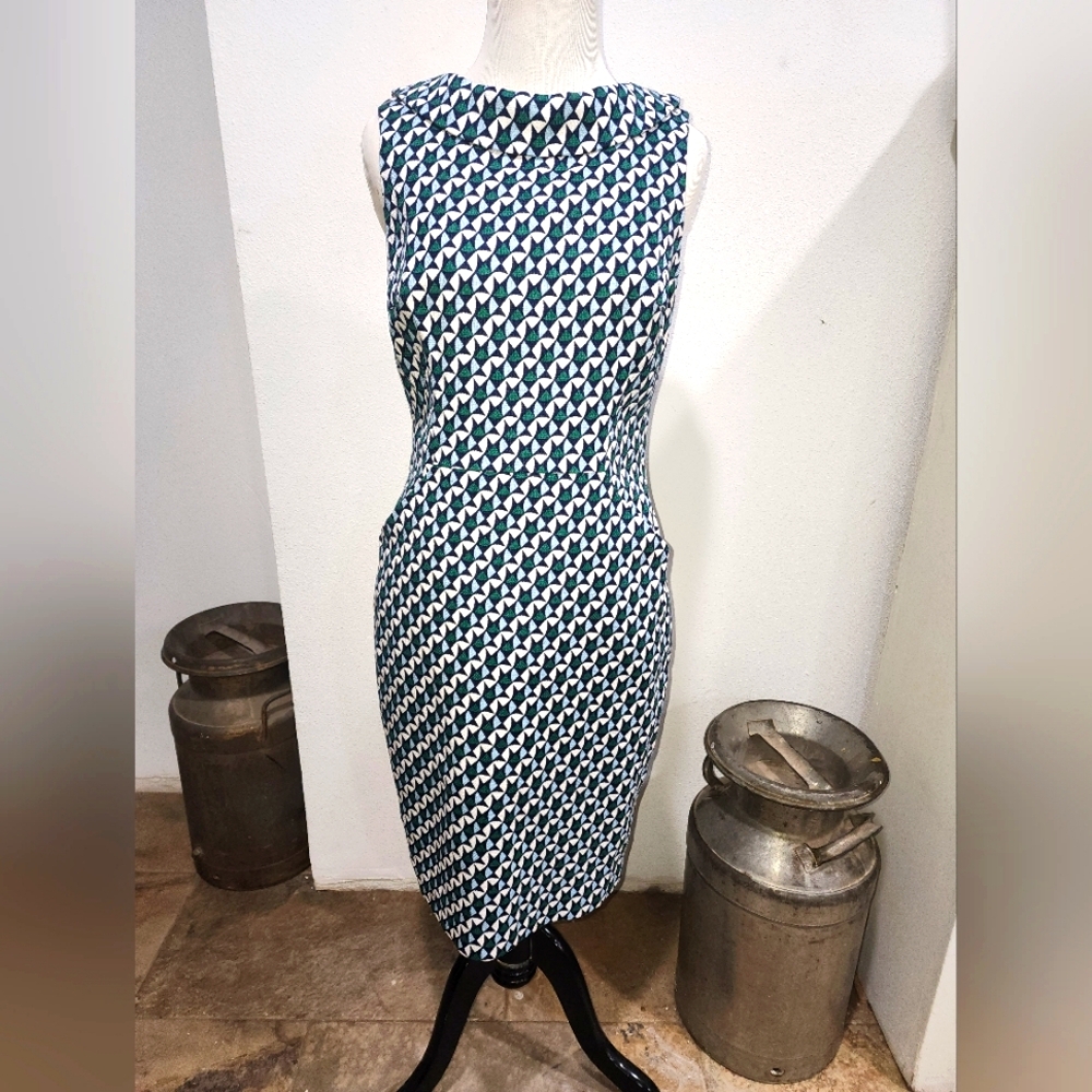 BODEN Martha Sheath Shift Collar Dress Sz 6 P Herringbone Style Knee Length